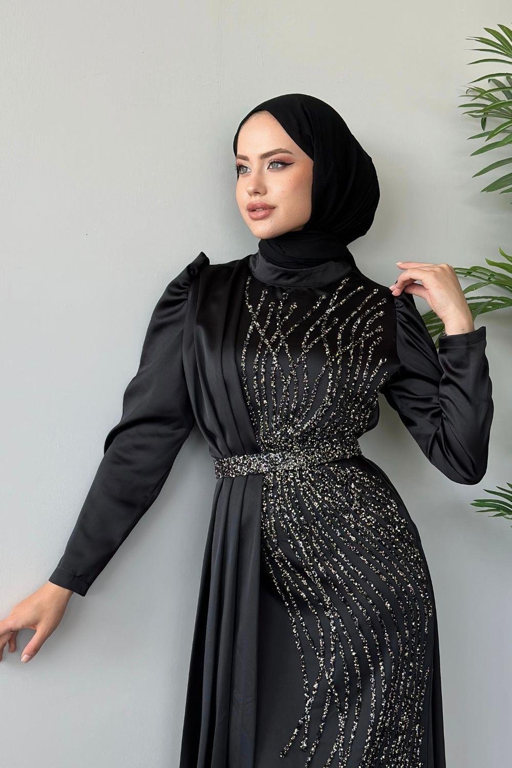 Nurperi Abiye Siyah 22970 