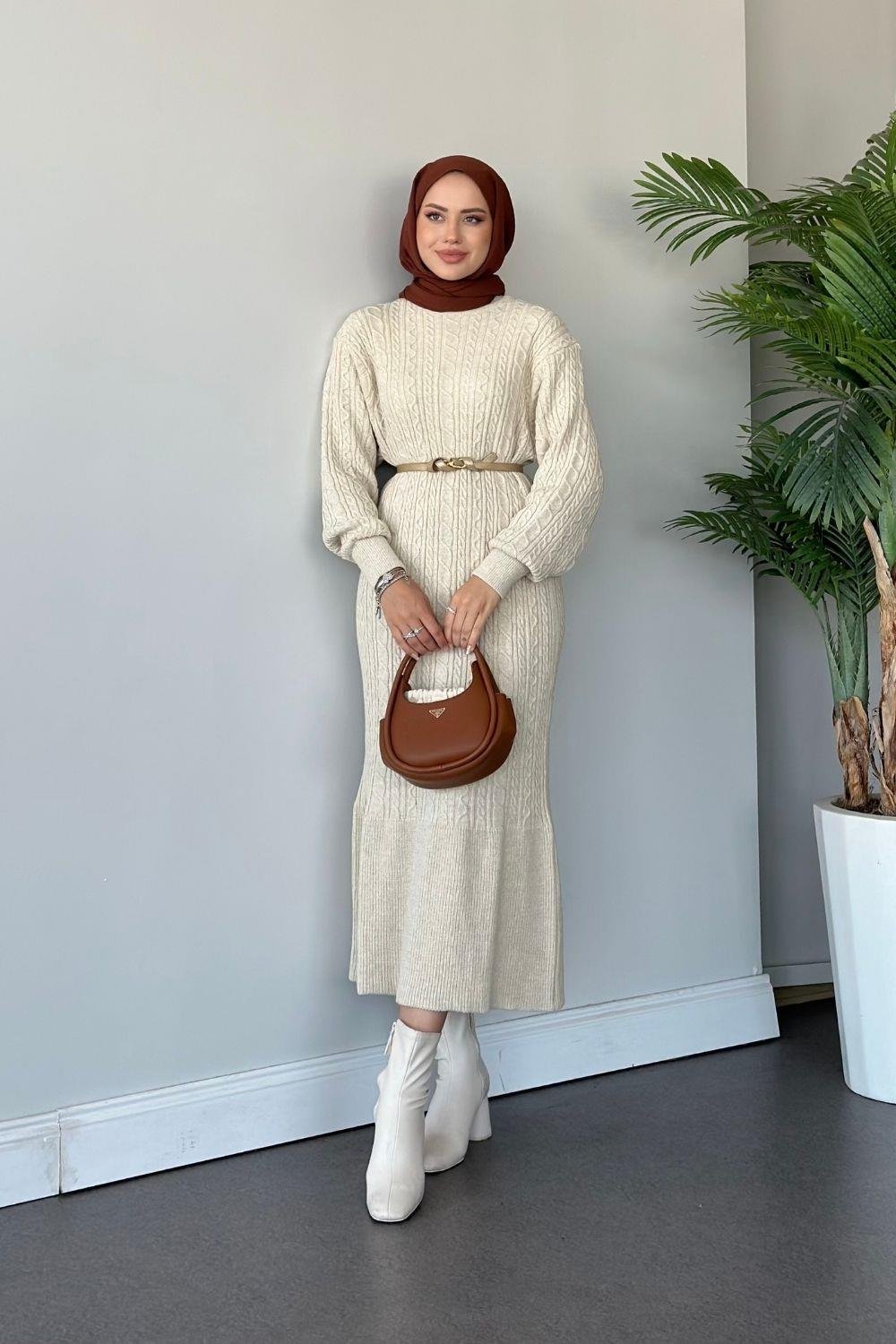 Melissa Triko Elbise Ekru 2298 