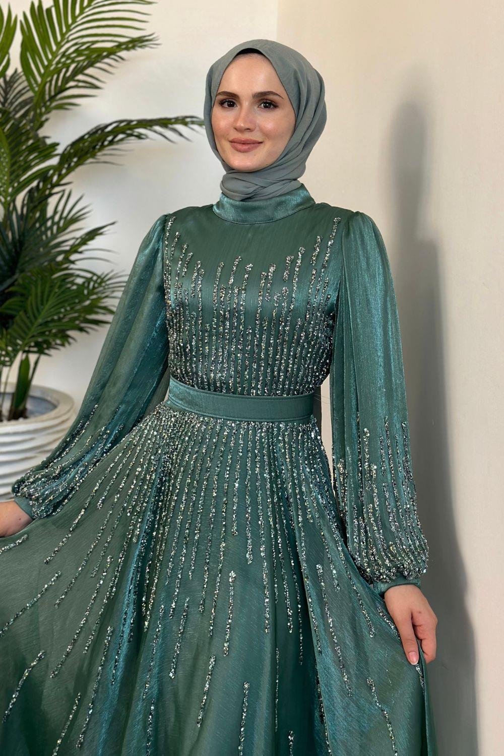 Alina Taşlı Abiye Mint 22990 