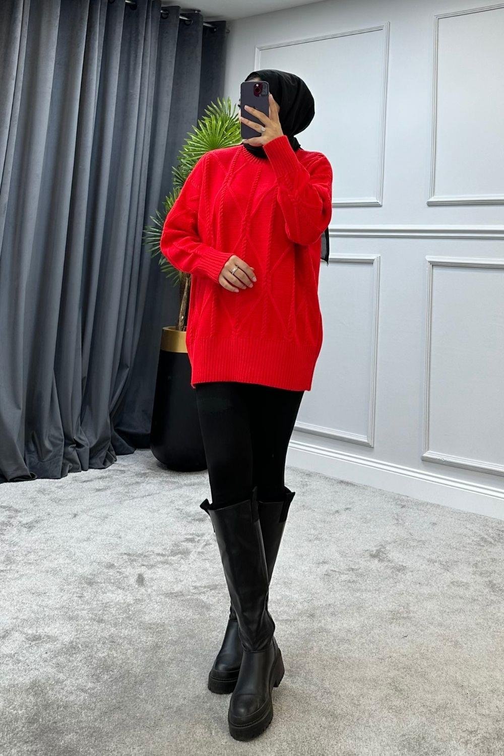 Bürgülü Saçörgü Kazak Kırmızı 2301330 