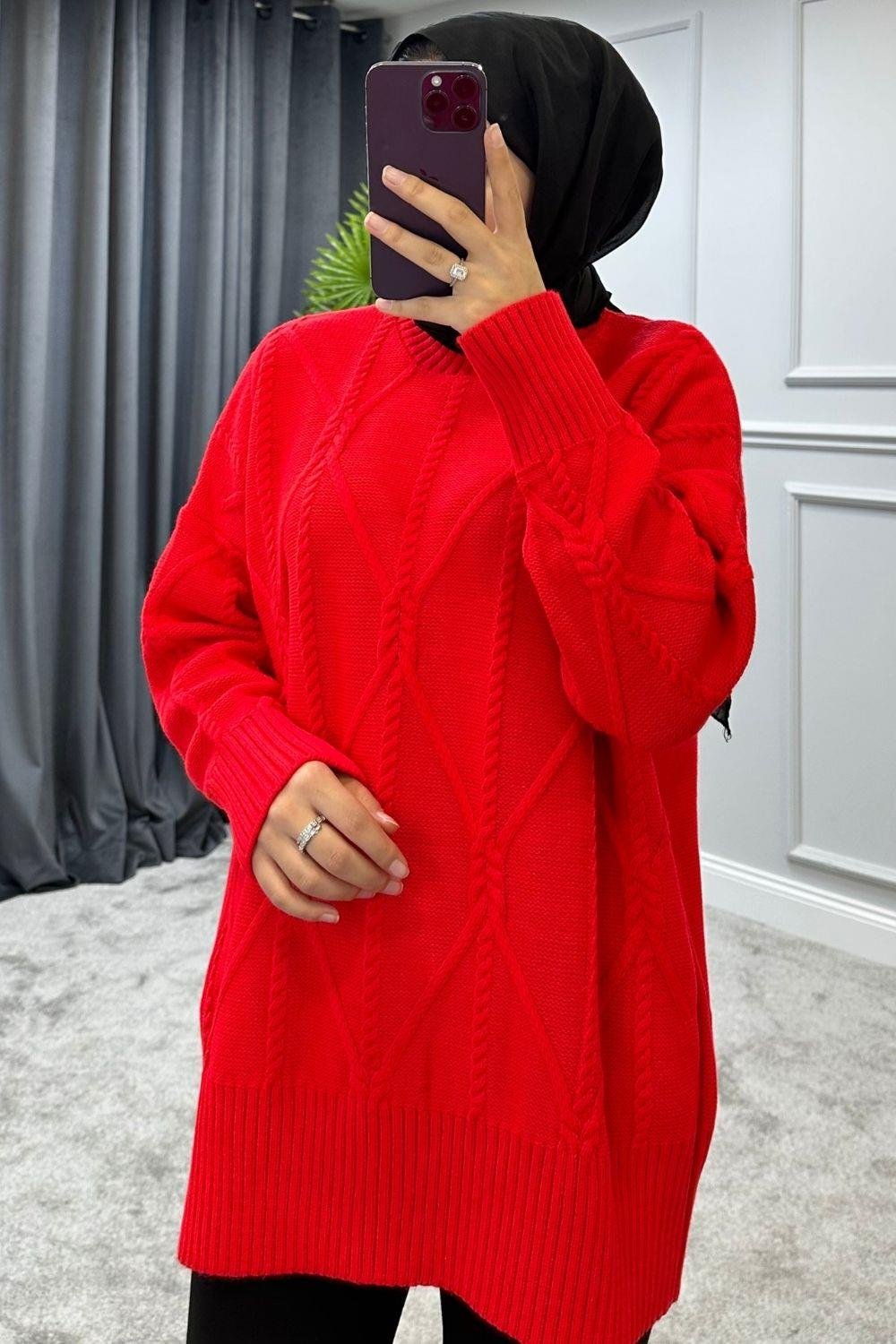 Bürgülü Saçörgü Kazak Kırmızı 2301330 