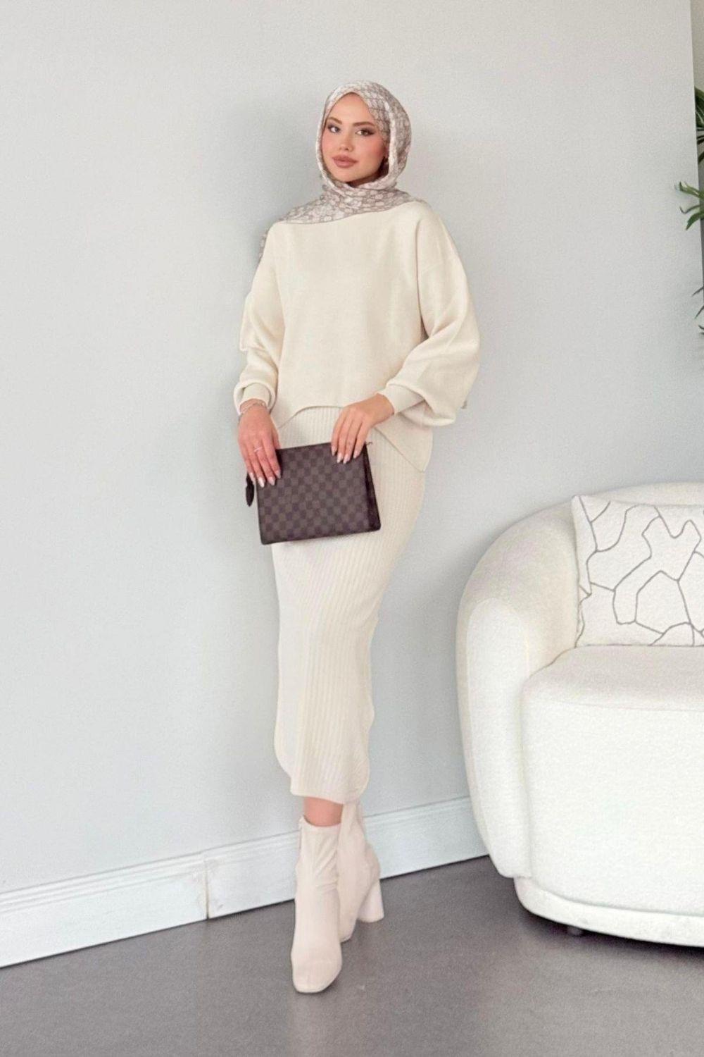 Asel Triko Elbise Ekru 23014000 