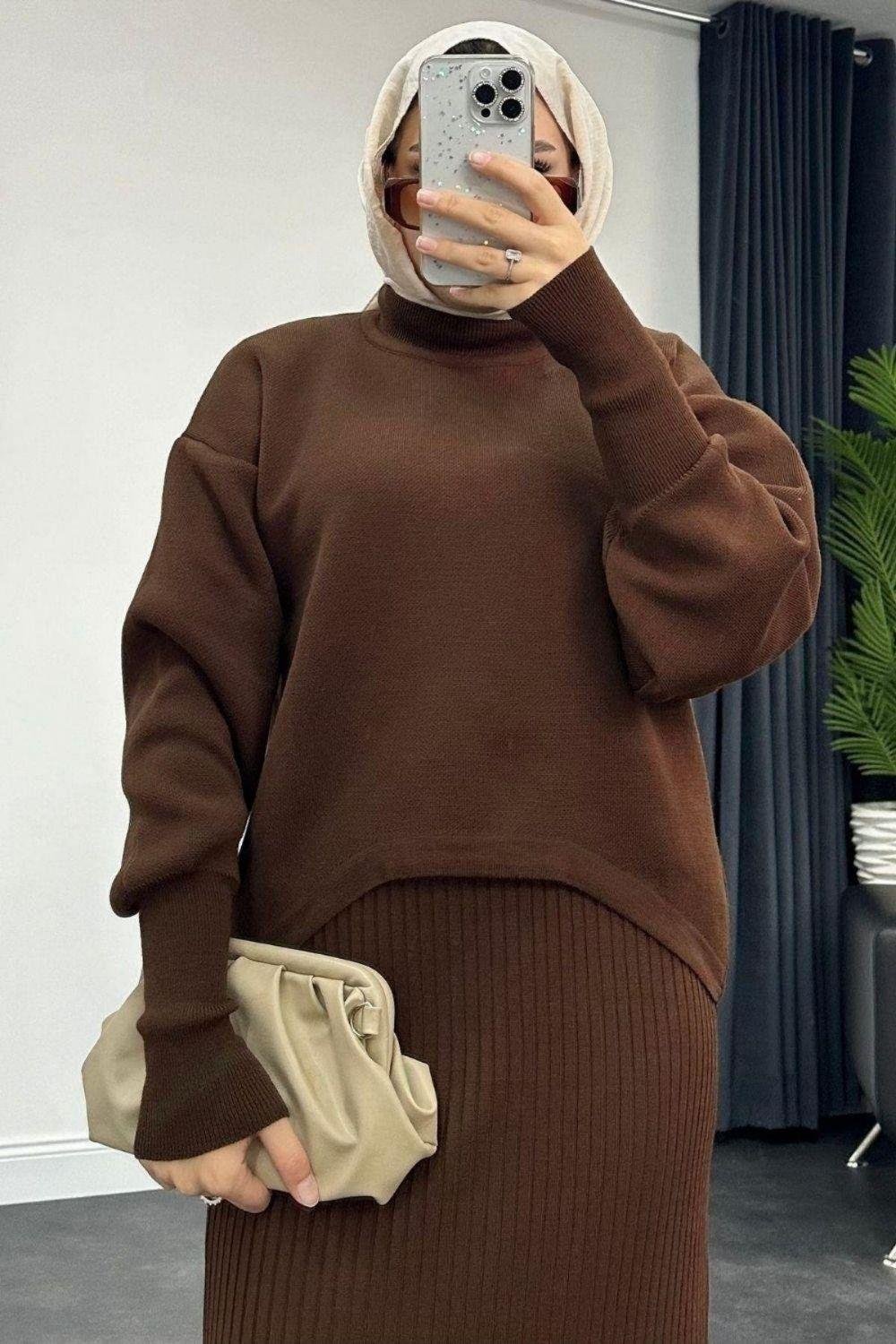 Asel Triko Elbise Kahverengi 23014000 