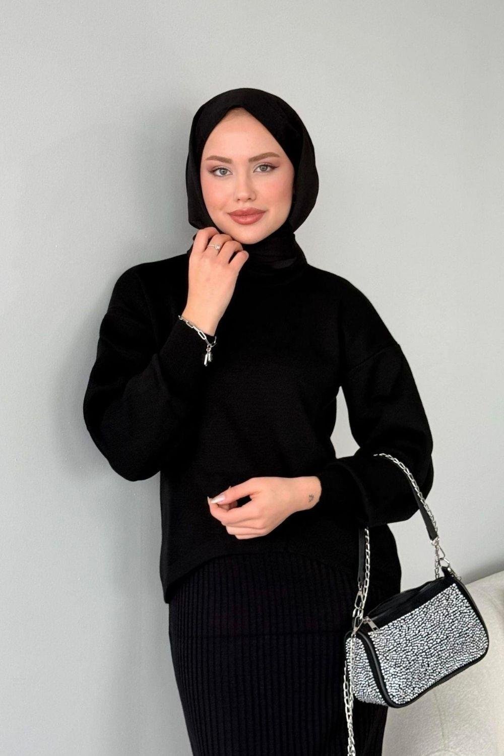 Asel Triko Elbise Siyah 23014000 