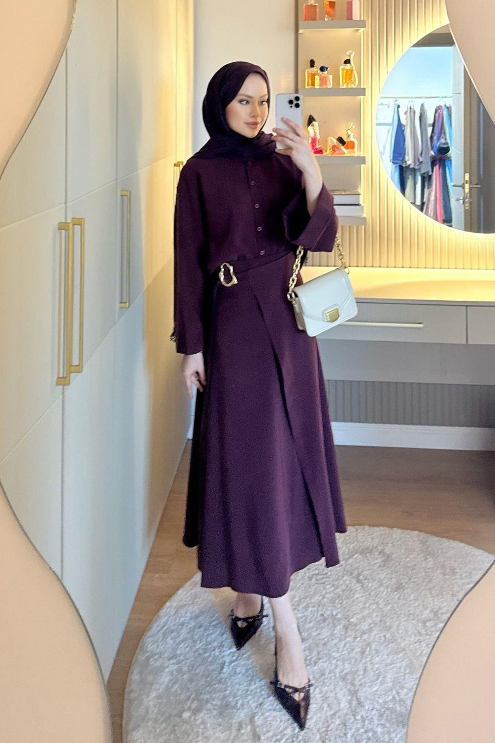Ruby Etekli Takım Bordo 2302 