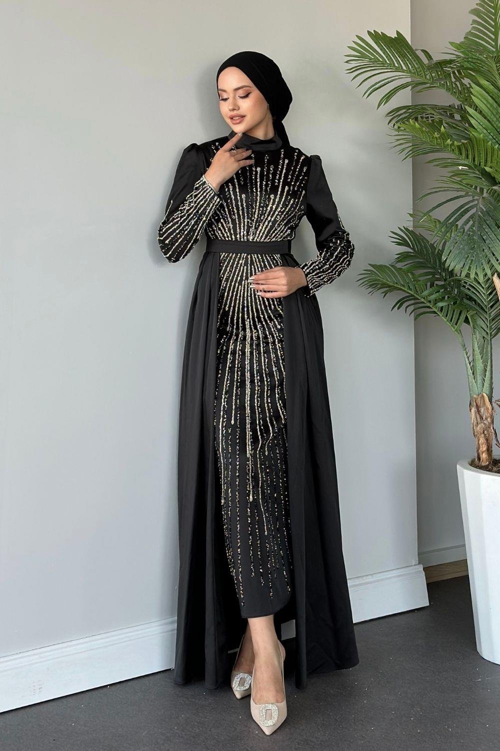 Bige Abiye Siyah 23020 