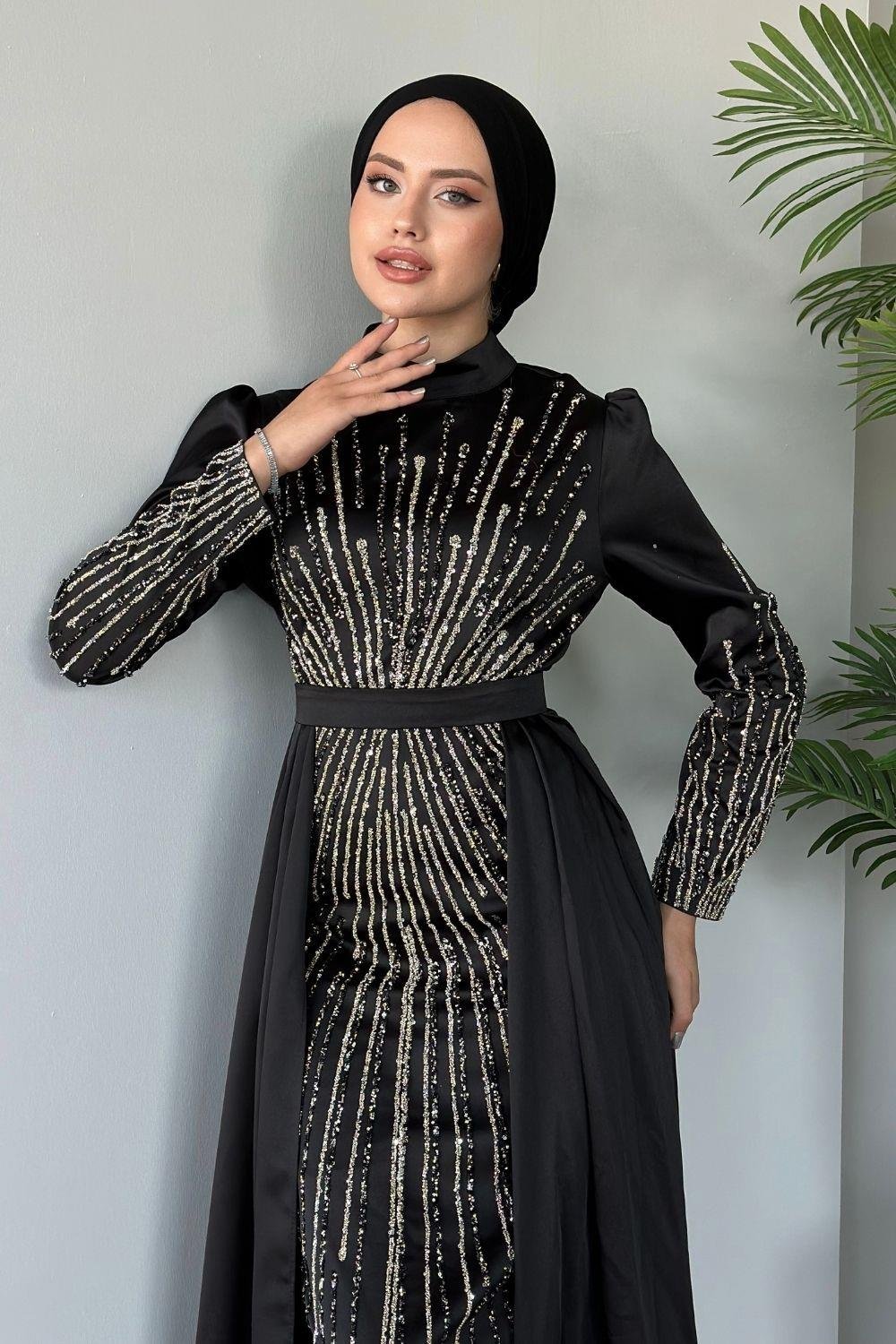 Bige Abiye Siyah 23020 