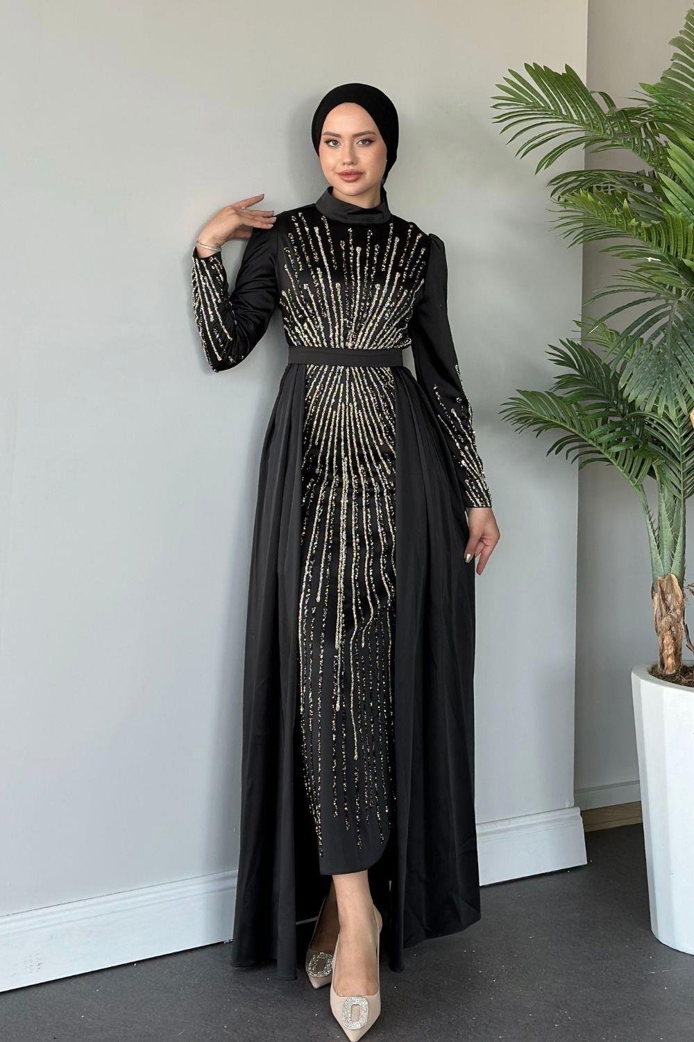 Bige Abiye Siyah 23020 