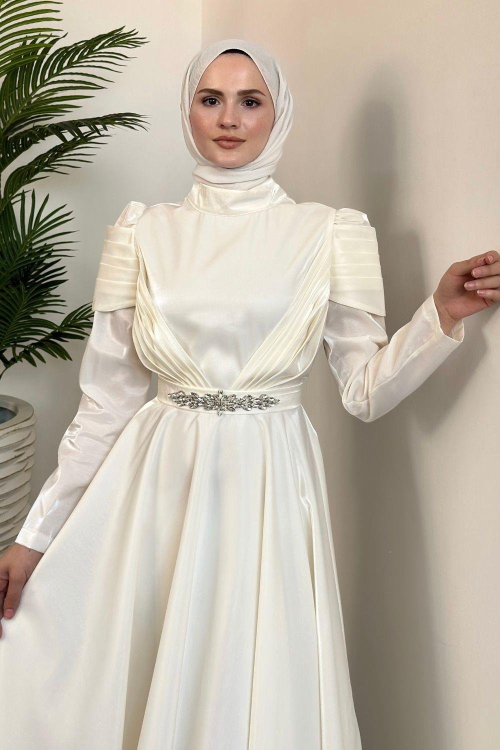 Akgül Abiye Beyaz 23090 