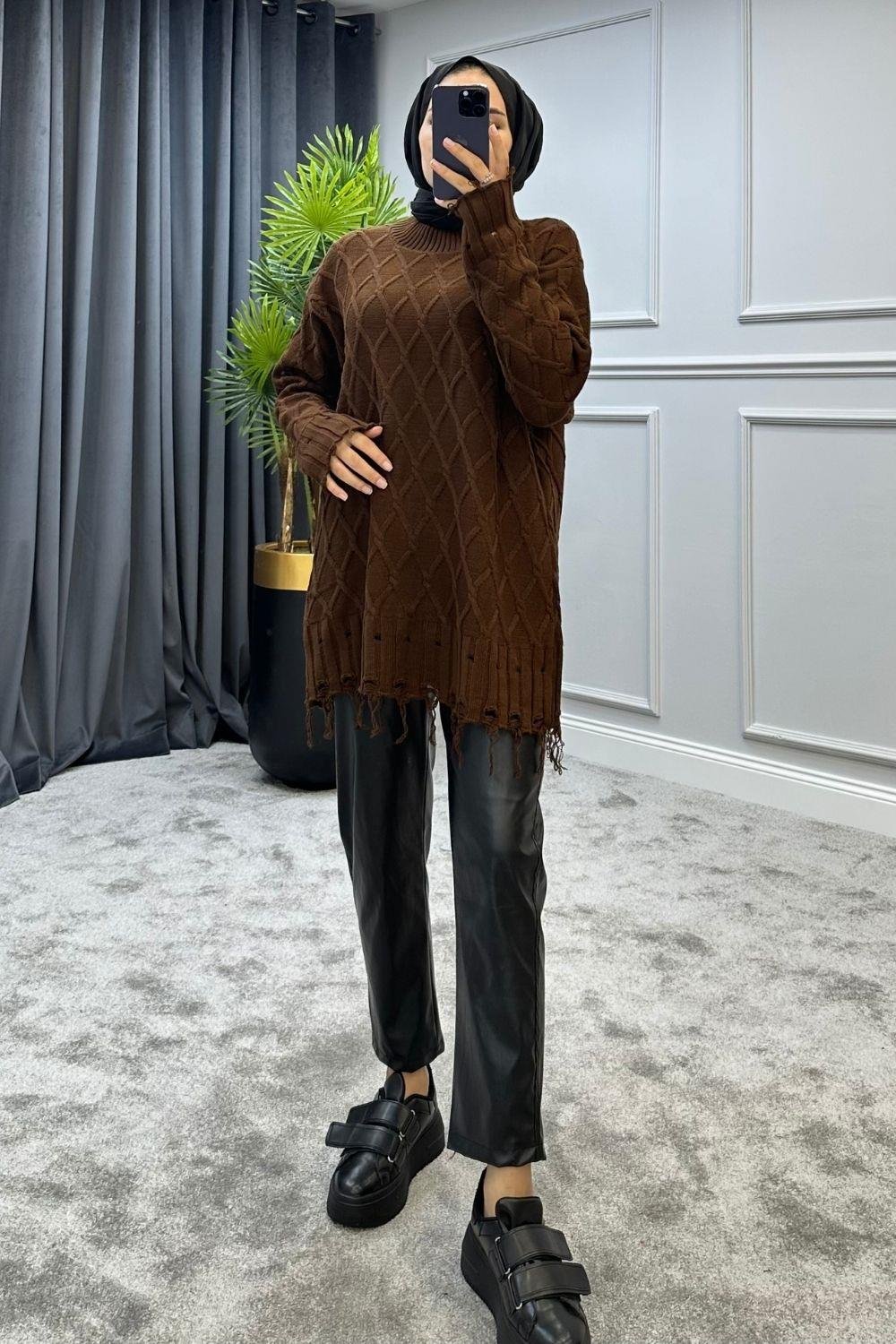 Baklava Desen Kazak Kahverengi 230910 