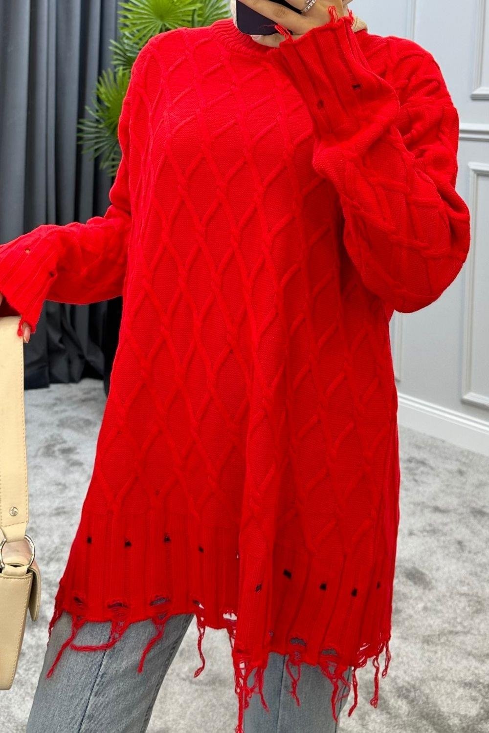 Baklava Desen Kazak Kırmızı 230910 