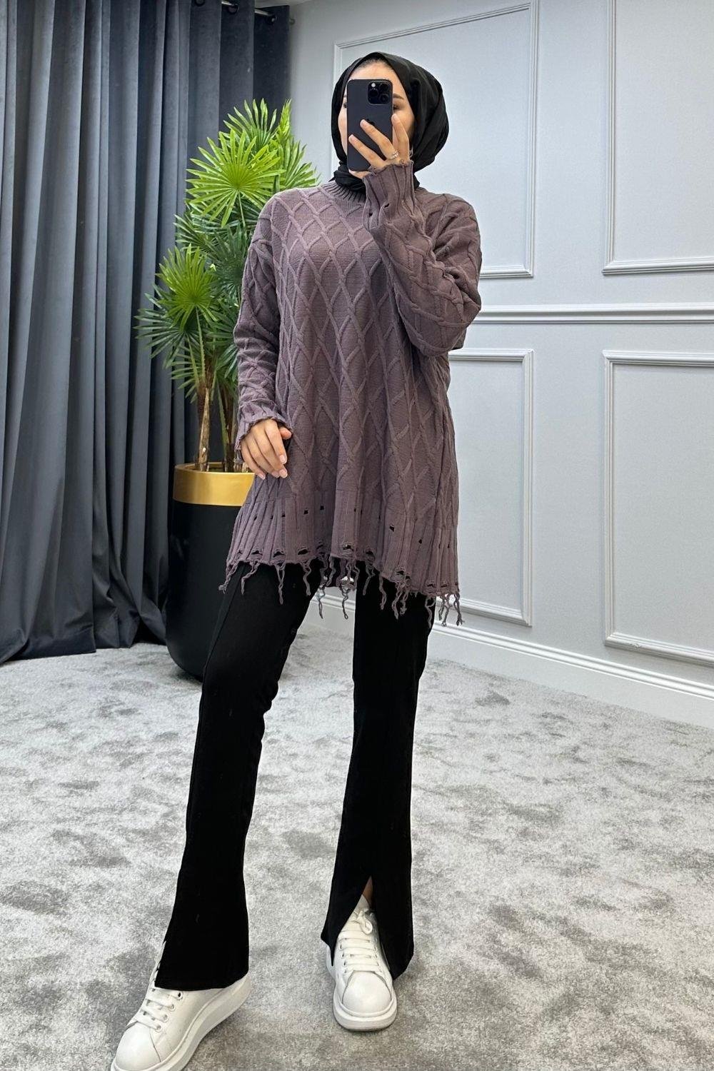 Baklava Desen Kazak Mürdüm 230910 