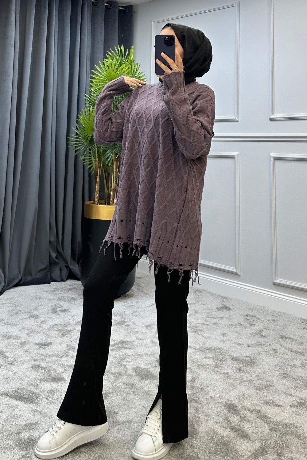 Baklava Desen Kazak Mürdüm 230910 