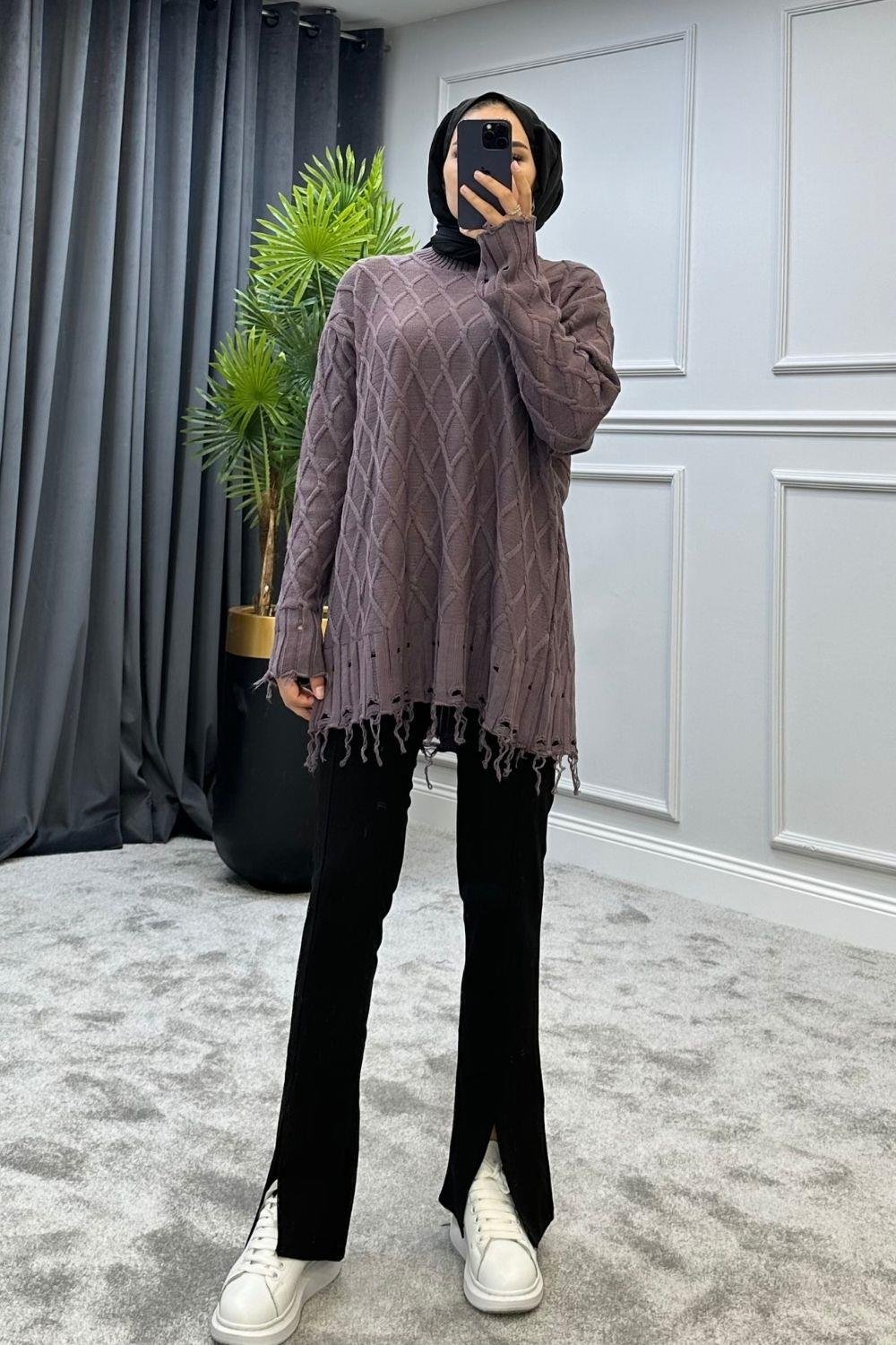 Baklava Desen Kazak Mürdüm 230910 