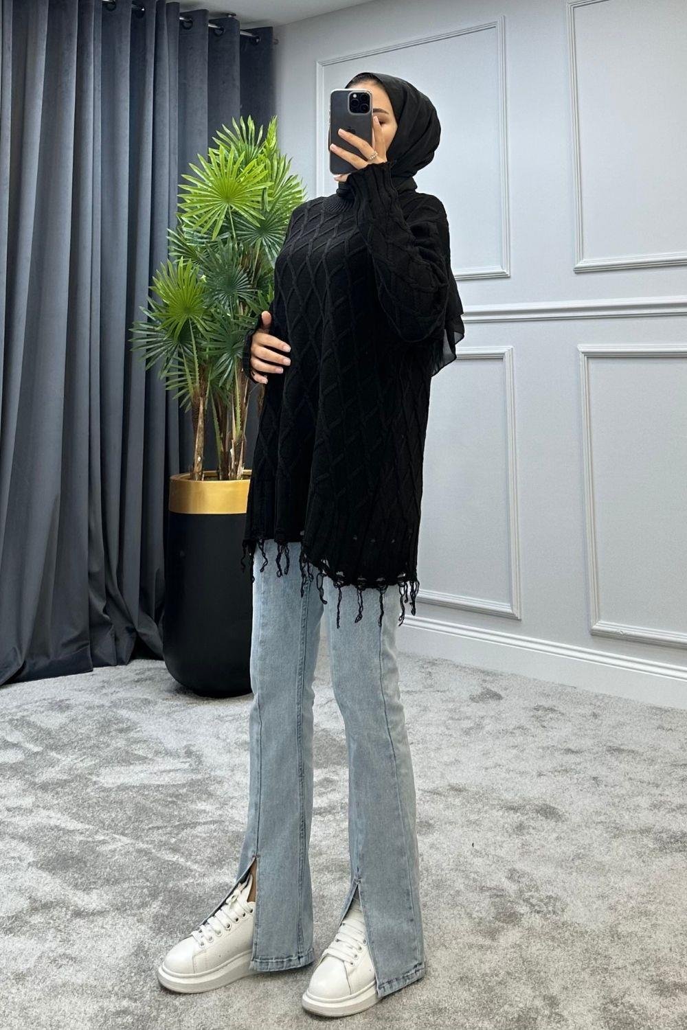 Baklava Desen Kazak Siyah 230910 