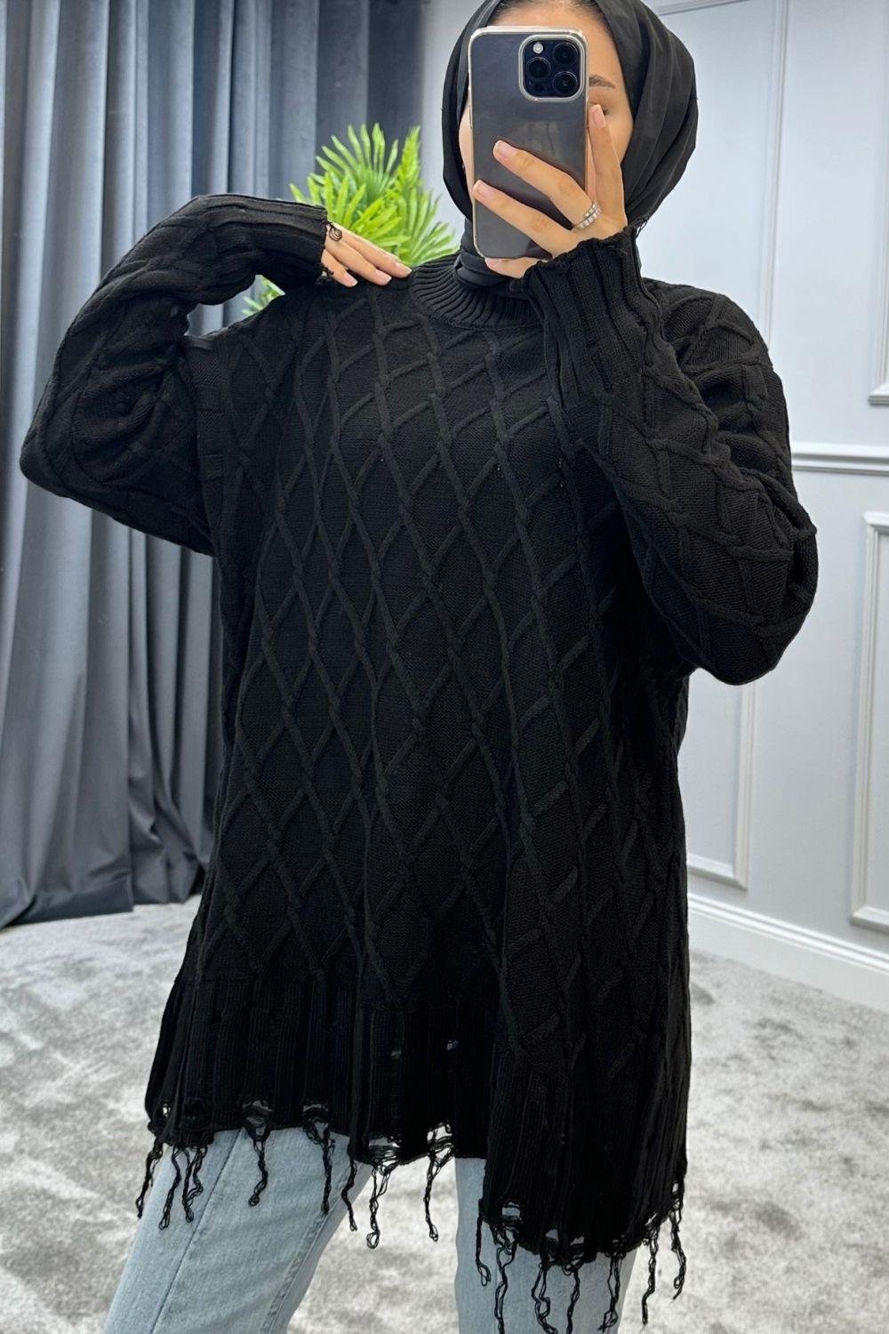 Baklava Desen Kazak Siyah 230910 