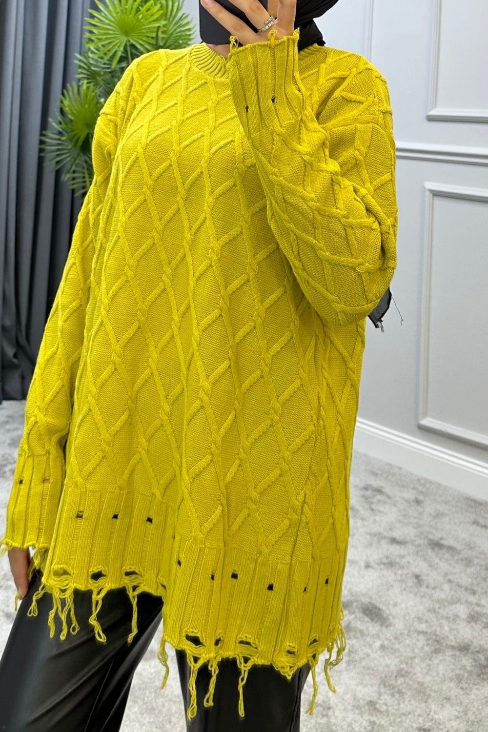 Baklava Desen Kazak Yağ Yeşili 230910 