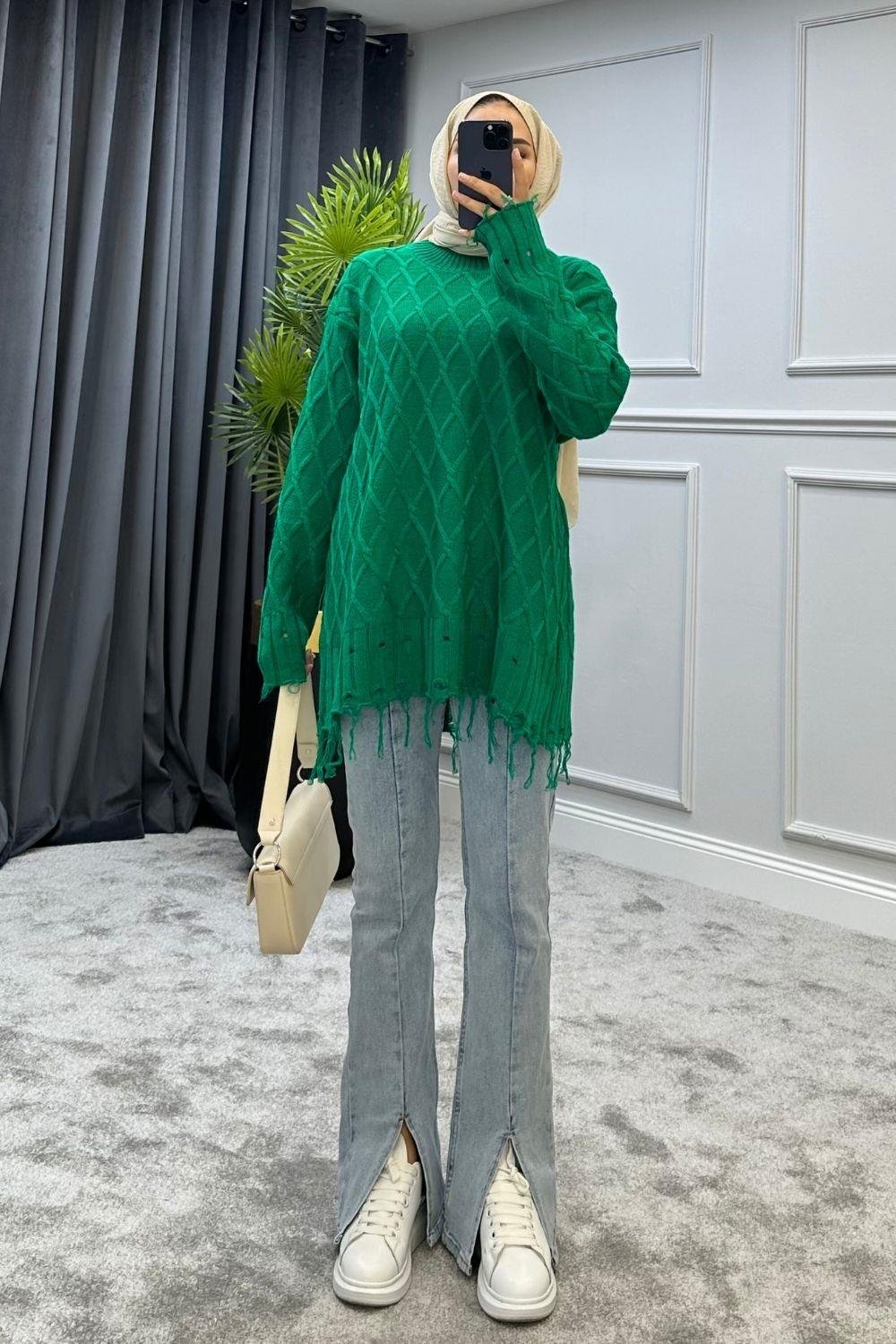 Baklava Desen Kazak Yeşil 230910 