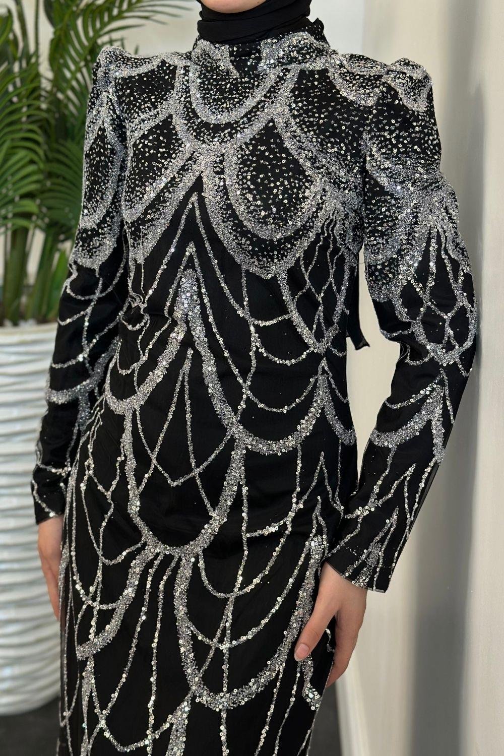 Defne Abiye Siyah 23120 