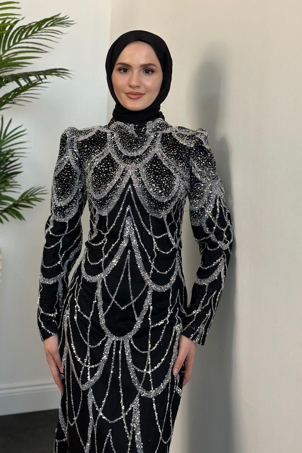 Defne Abiye Siyah 23120 