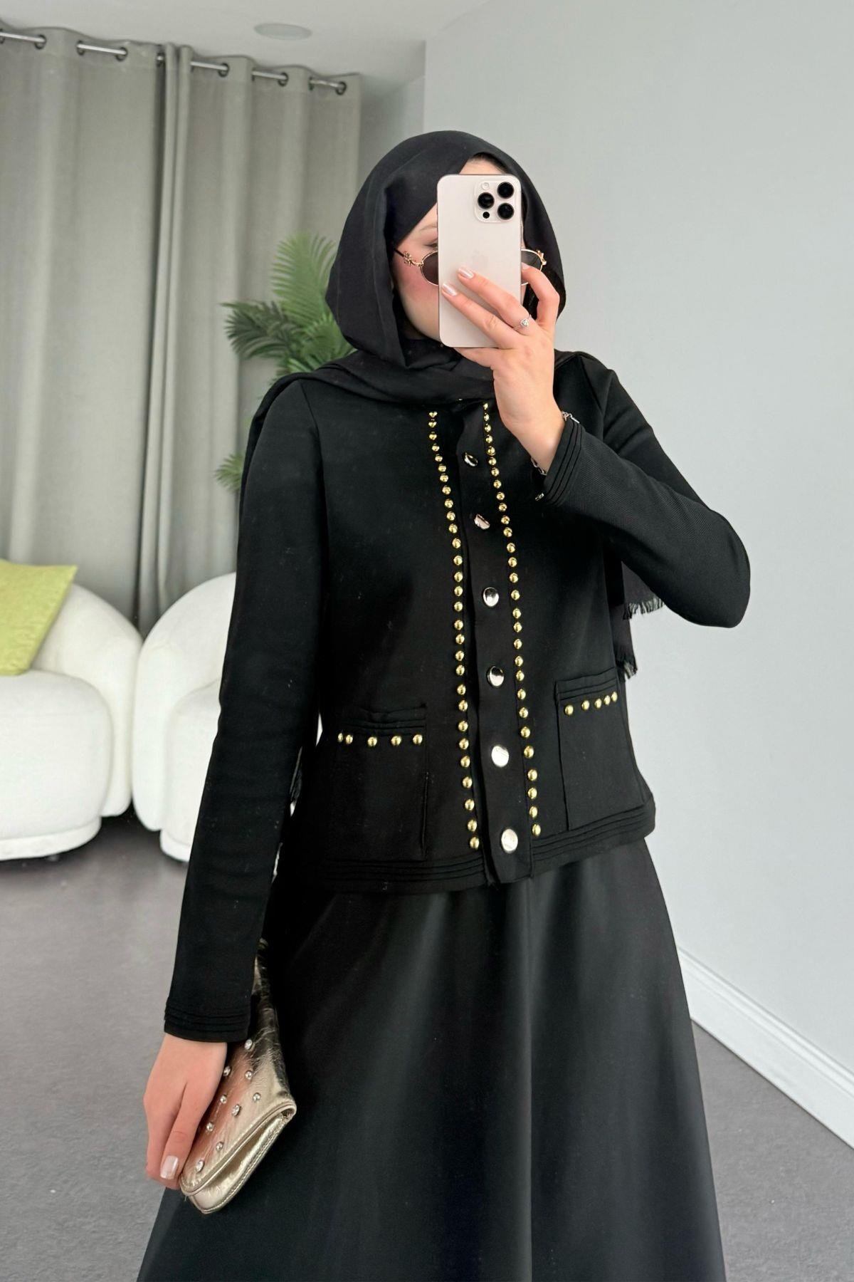 Almira Triko Hırka Siyah 231350 