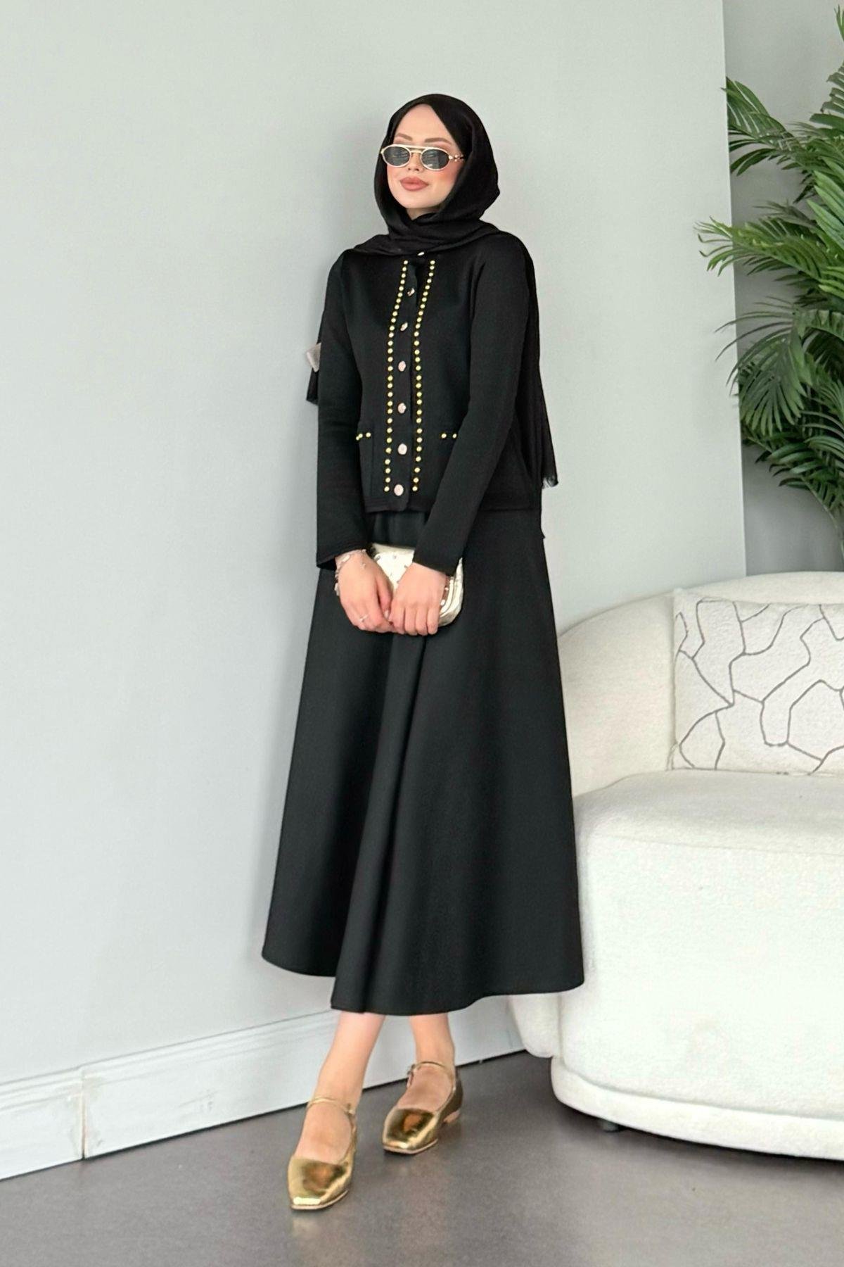 Almira Triko Hırka Siyah 231350 