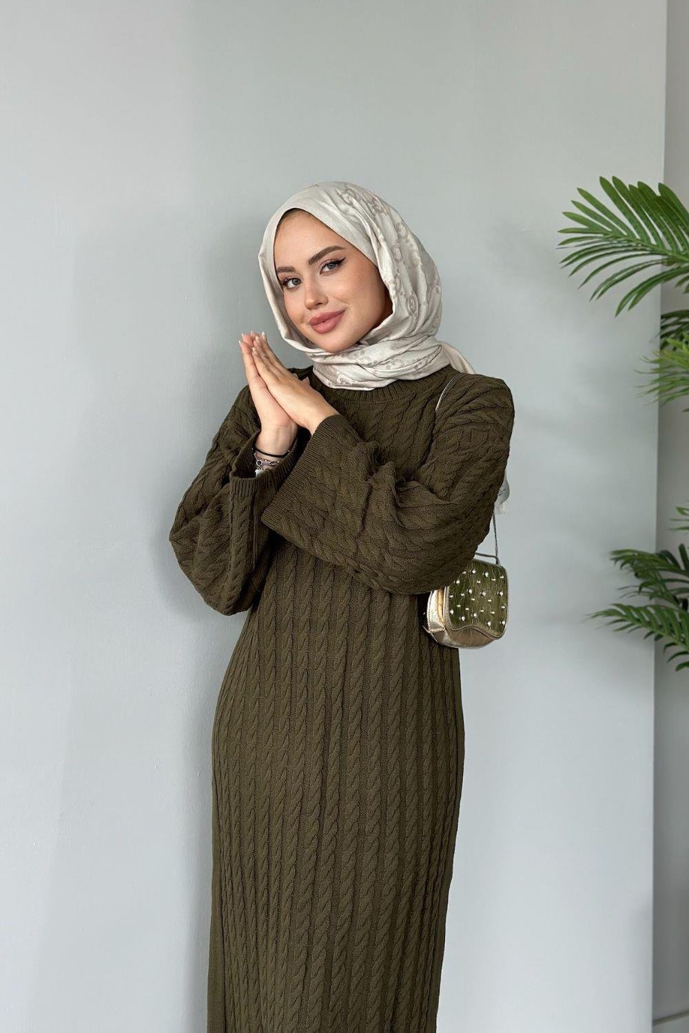 Şura Triko Elbise Haki 2316 