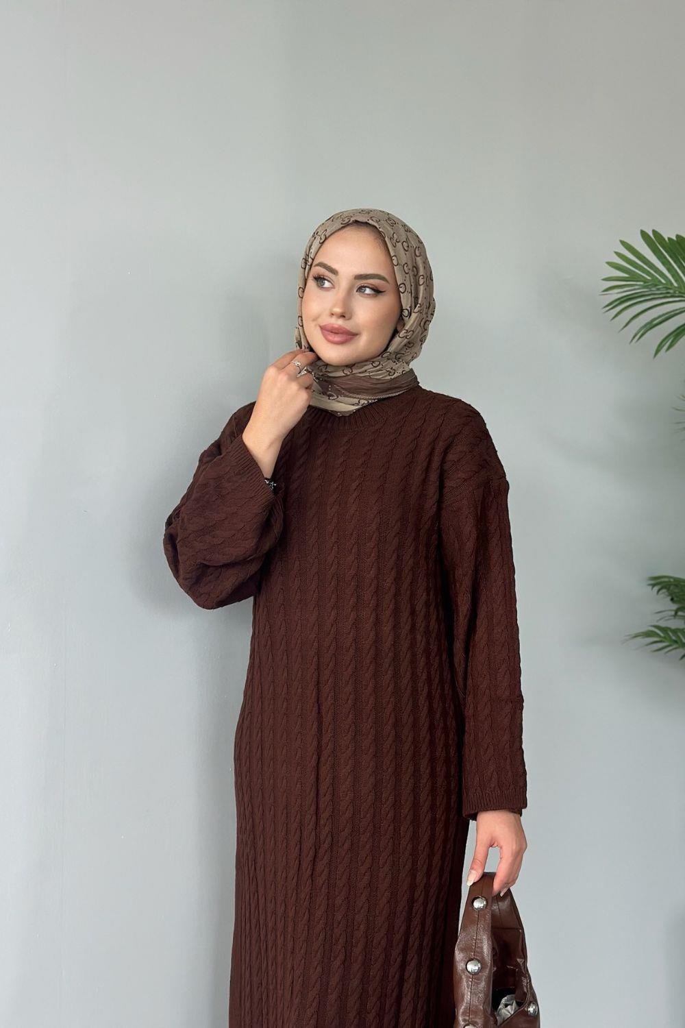 Şura Triko Elbise Kahverengi 2316 