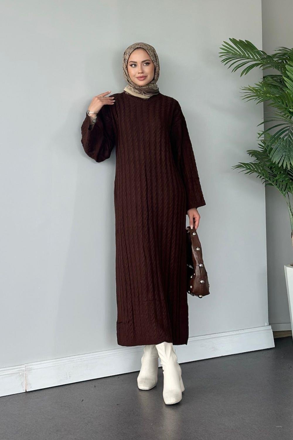 Şura Triko Elbise Kahverengi 2316 