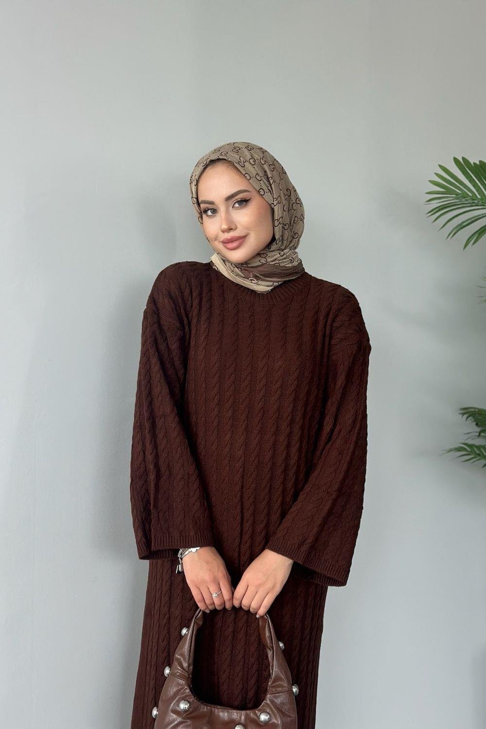 Şura Triko Elbise Kahverengi 2316 