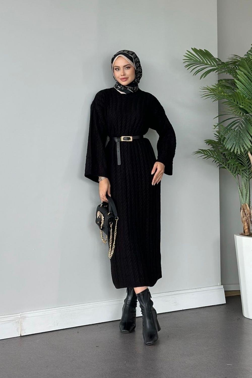 Şura Triko Elbise Siyah 2316 