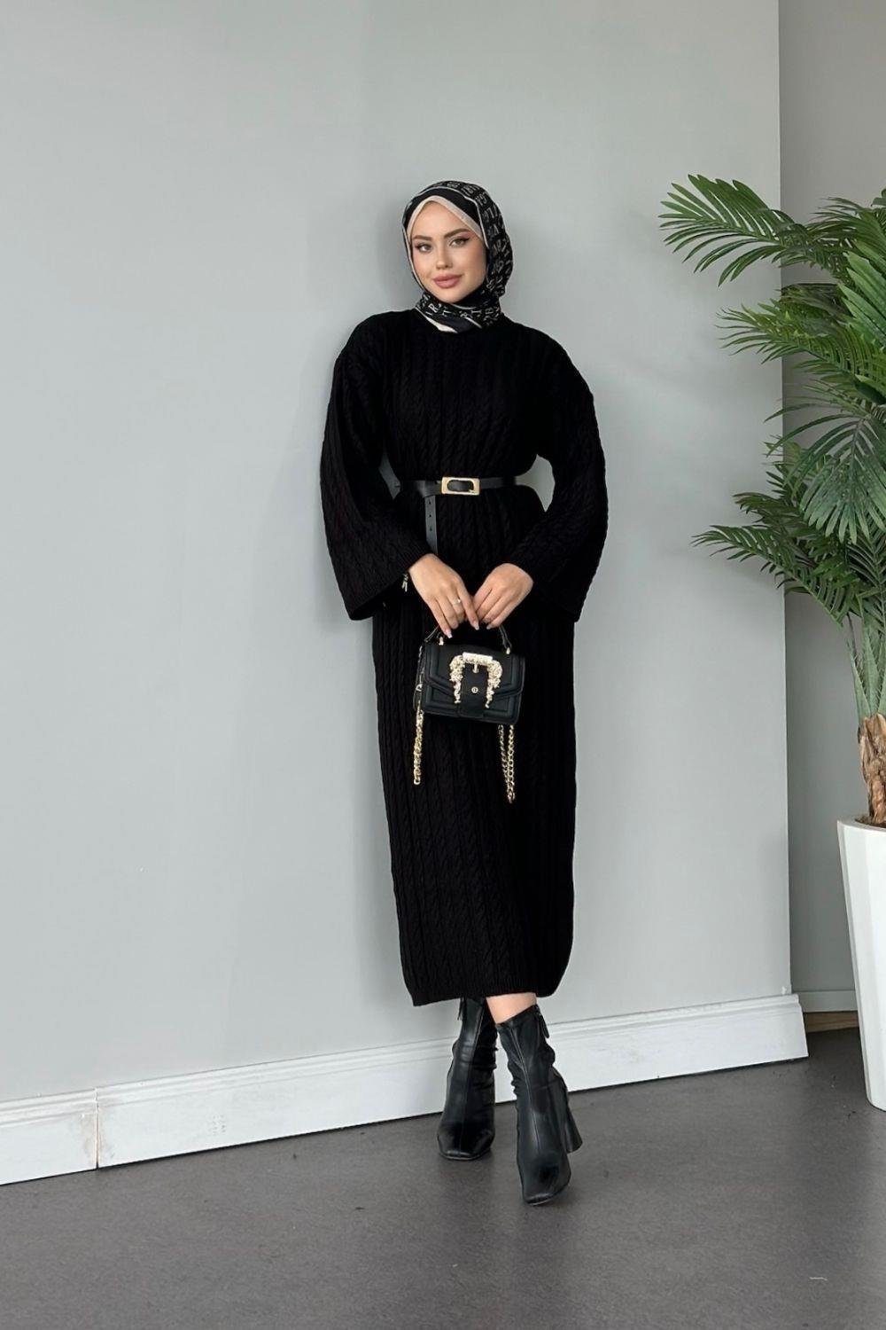 Şura Triko Elbise Siyah 2316 