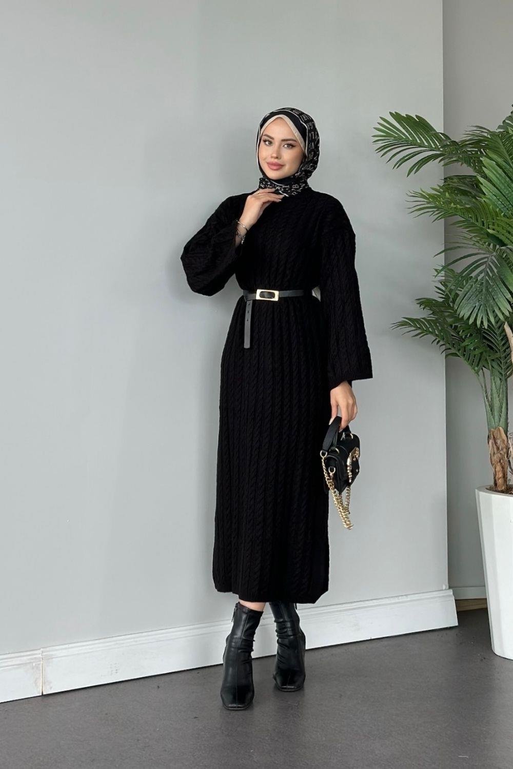 Şura Triko Elbise Siyah 2316 