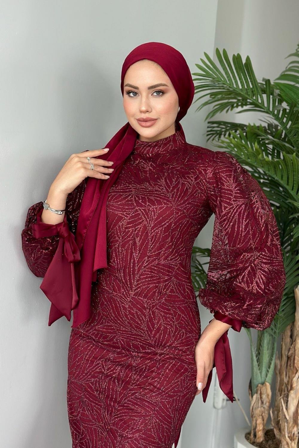 Simge Abiye Bordo 2324 