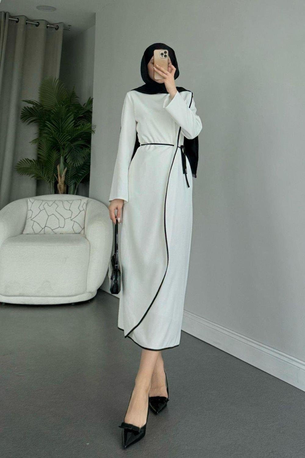 Dilruba Elbise Beyaz 2366 