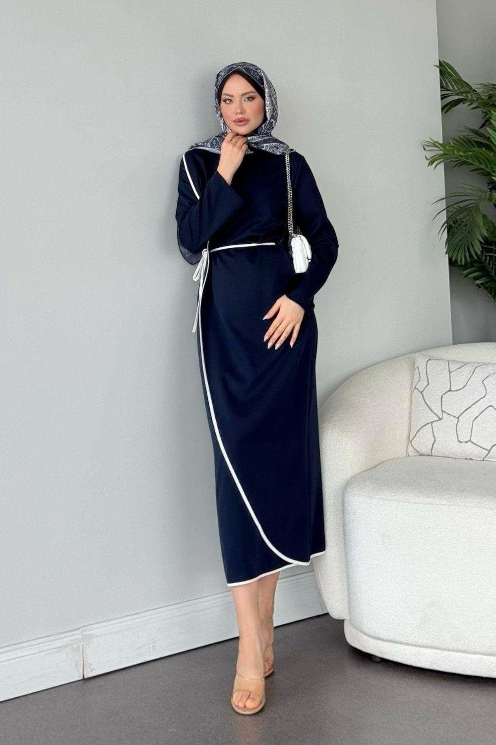 Dilruba Elbise Lacivert 2366 