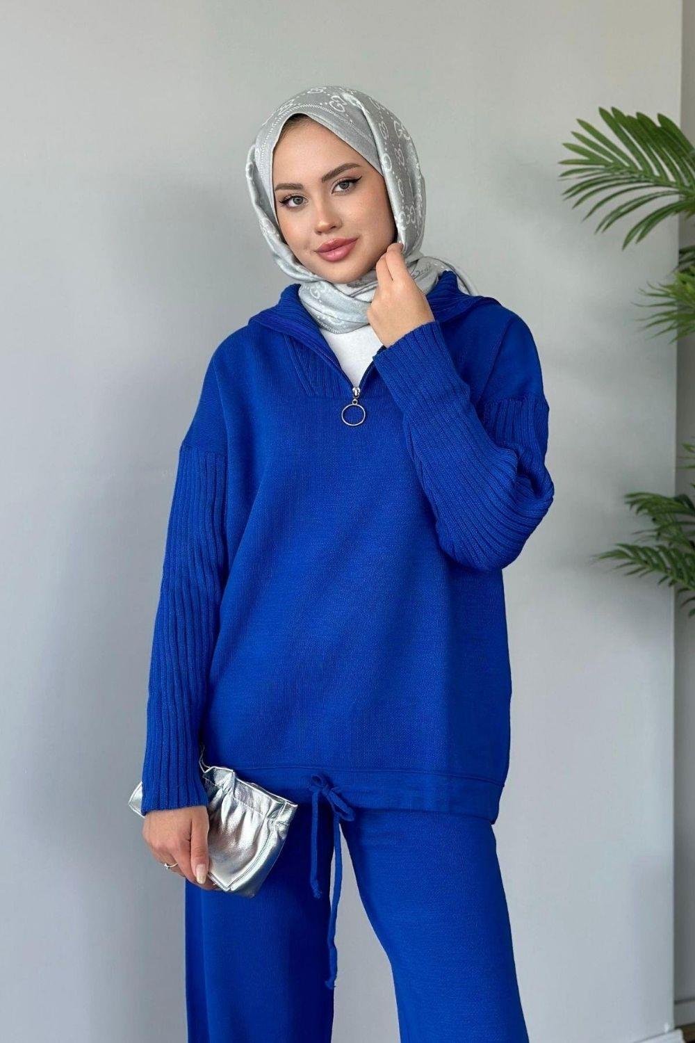 Liney Triko Takım Saks 2410 