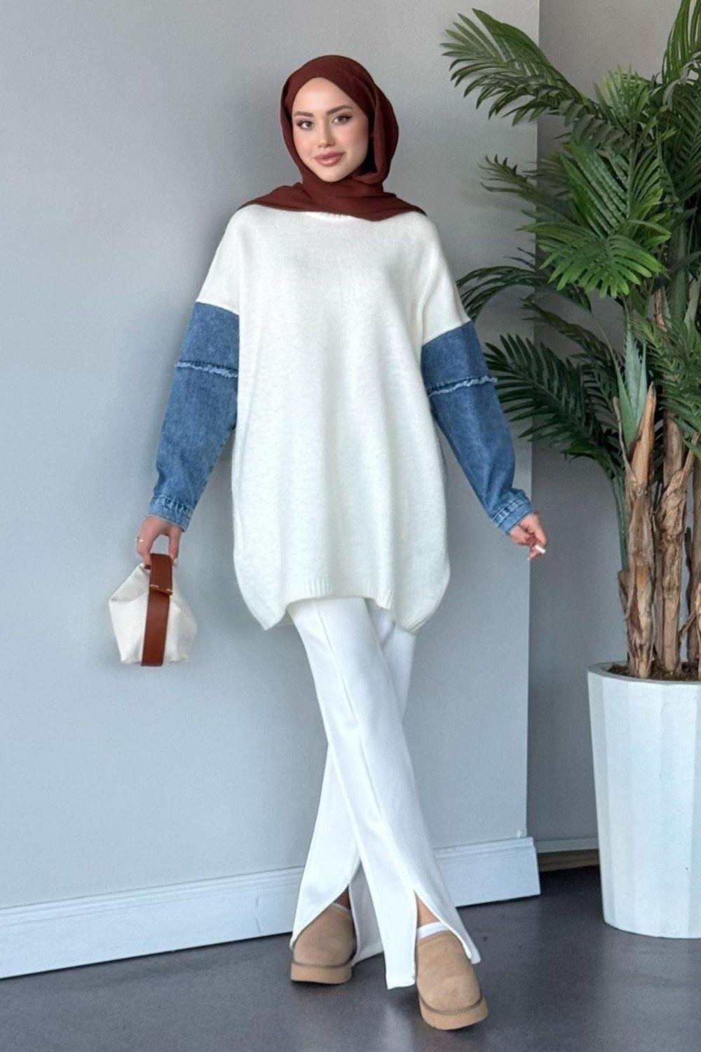 Yamaç Triko Kazak Ekru 241030 