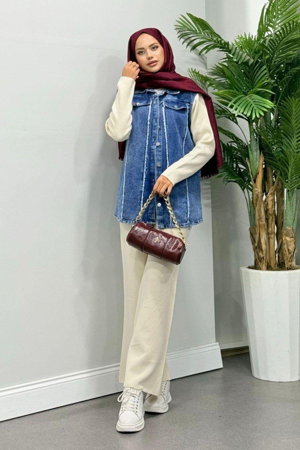 Henna Triko Jeans Takım Ekru 241080 