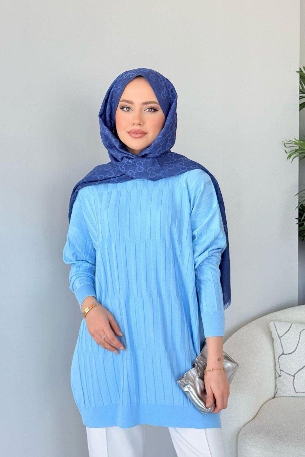 Baklava Desen Tunik Bebe Mavisi 2411000 
