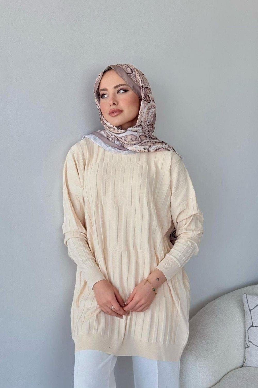 Baklava Desen Tunik Bej 2411000 