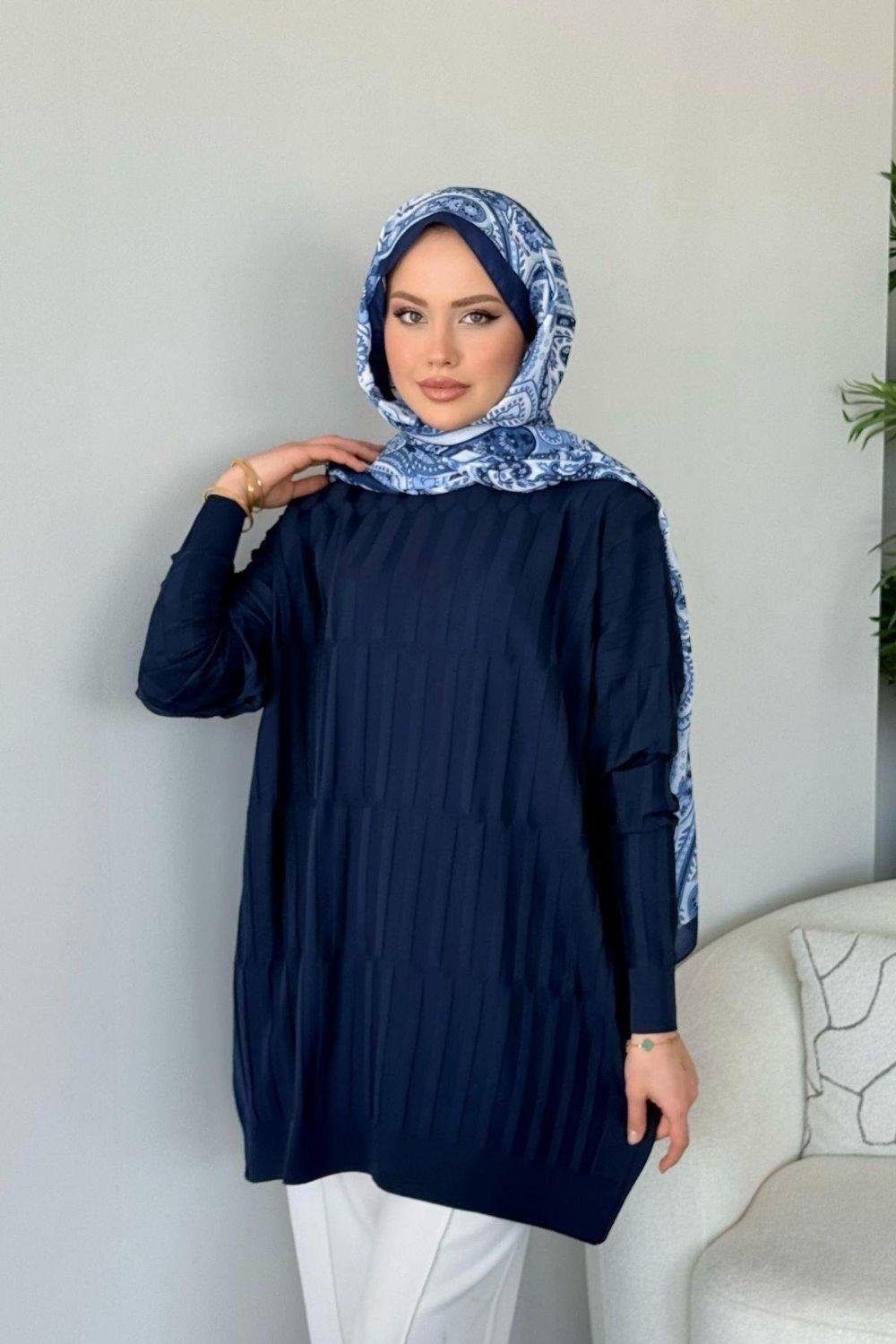 Baklava Desen Tunik Lacivert 2411000 