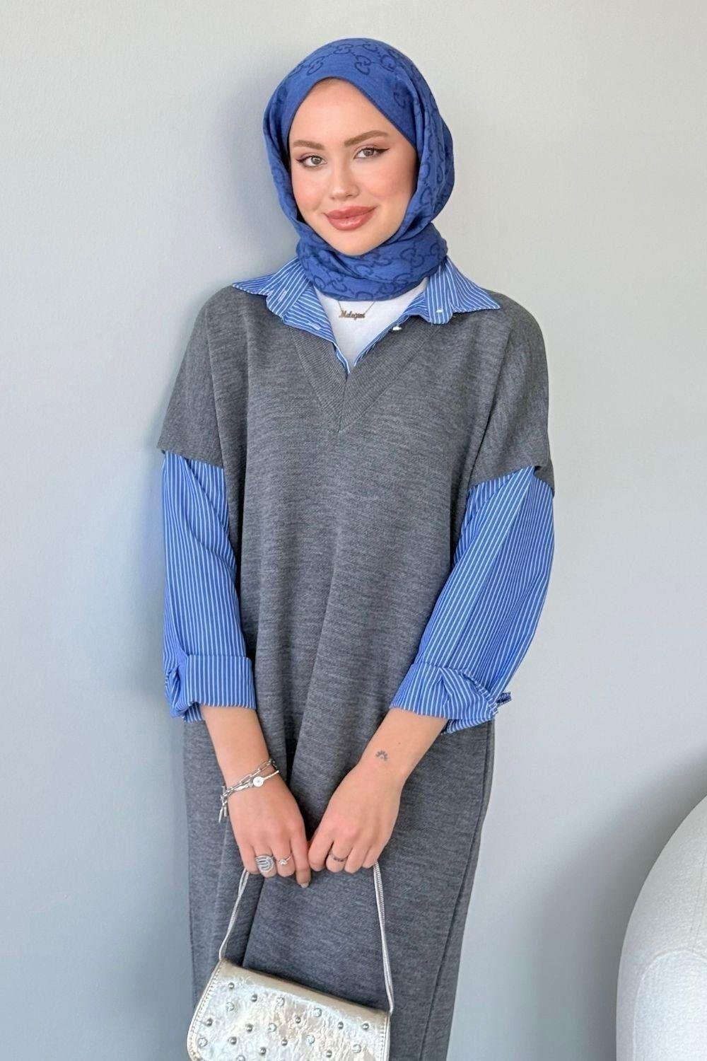 Muadil Elbise Gri 241110 