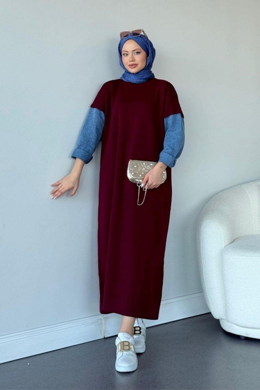 Leyal Triko Elbise Bordo 241200 