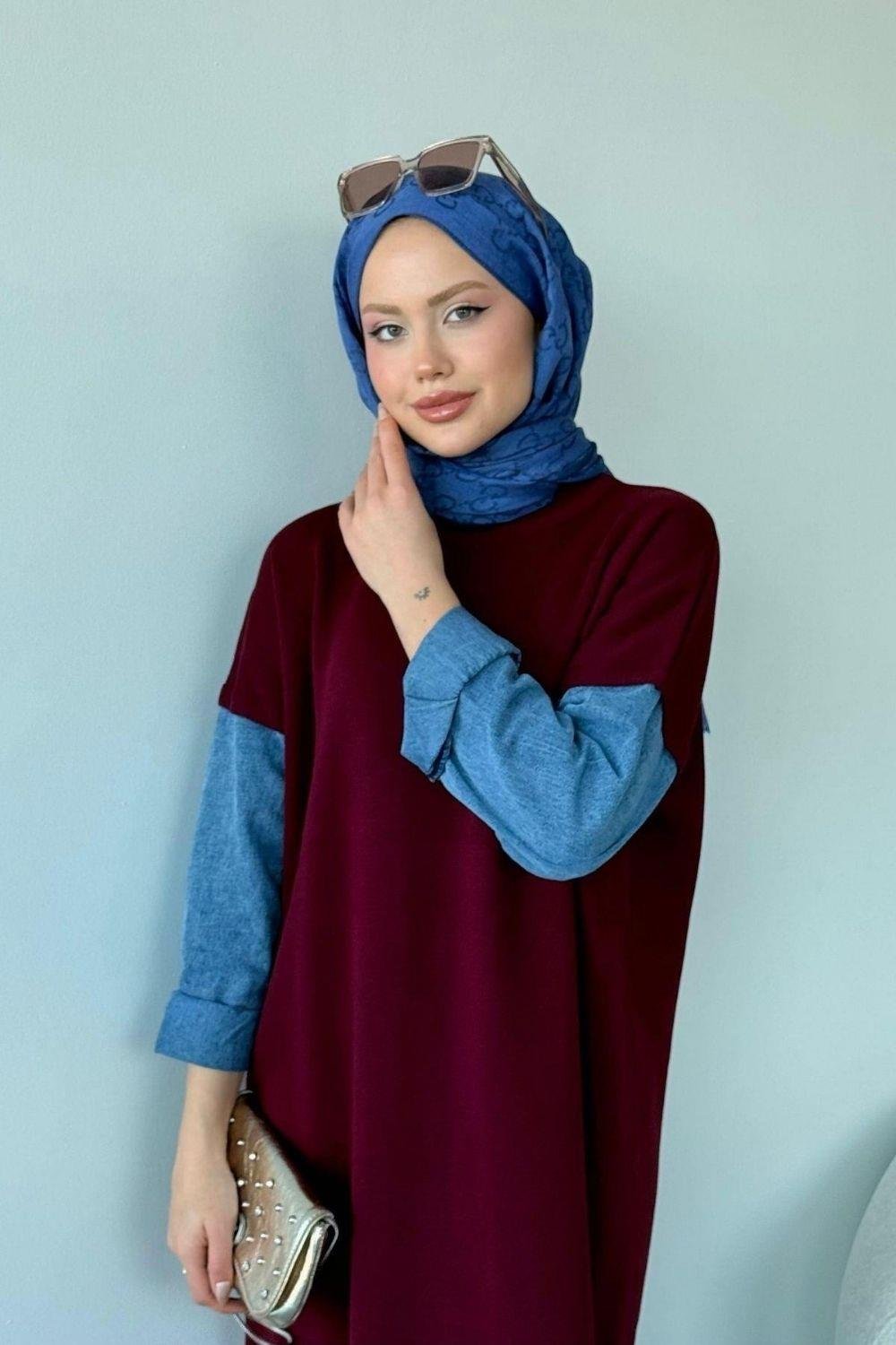 Leyal Triko Elbise Bordo 241200 