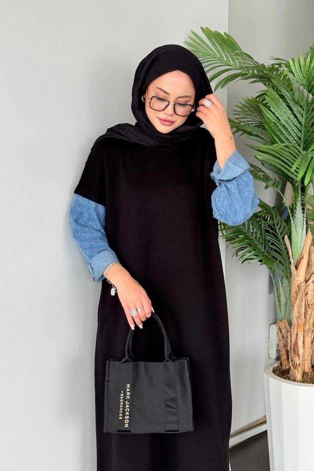 Leyal Triko Elbise Siyah 241200 