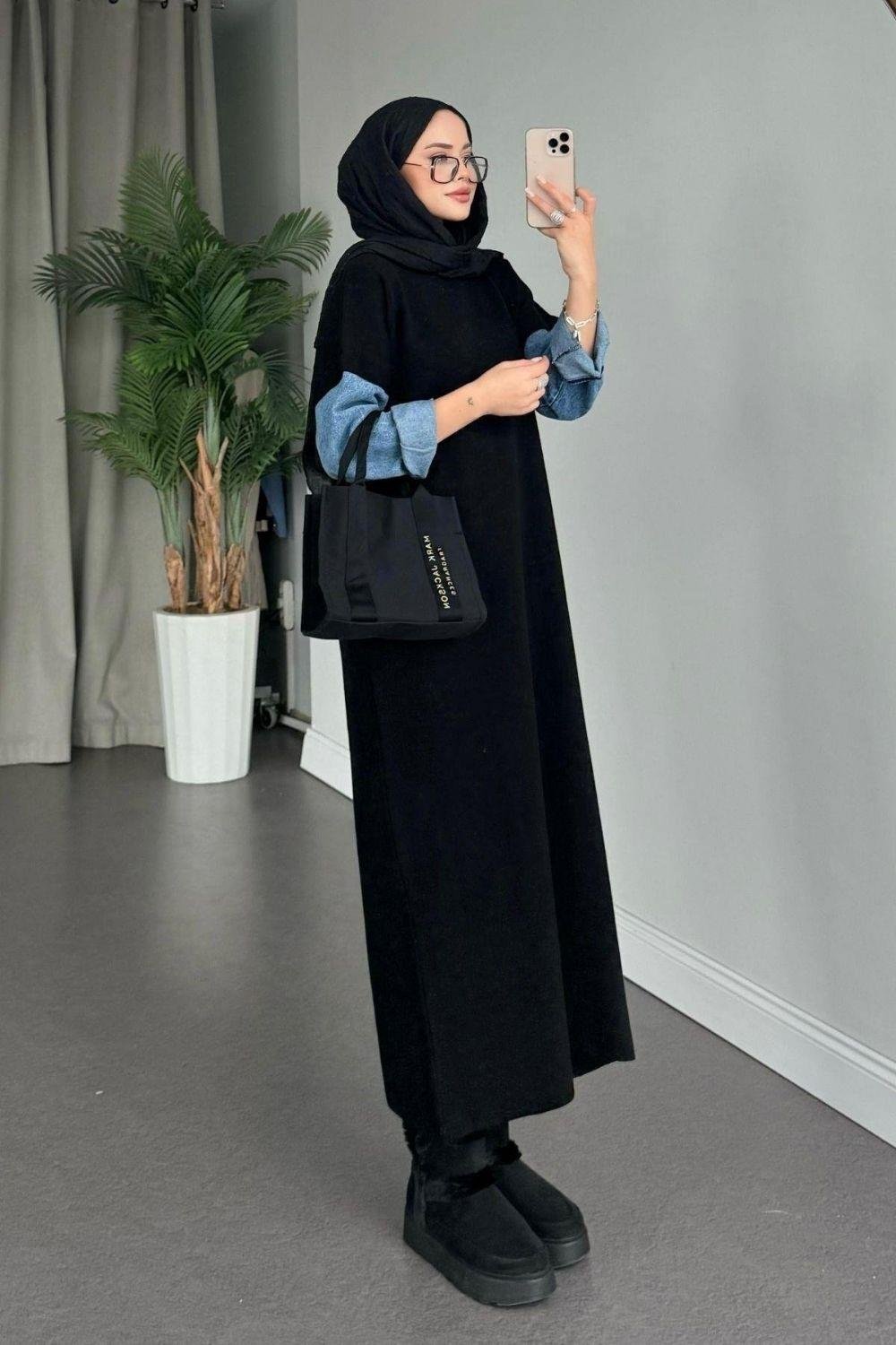 Leyal Triko Elbise Siyah 241200 