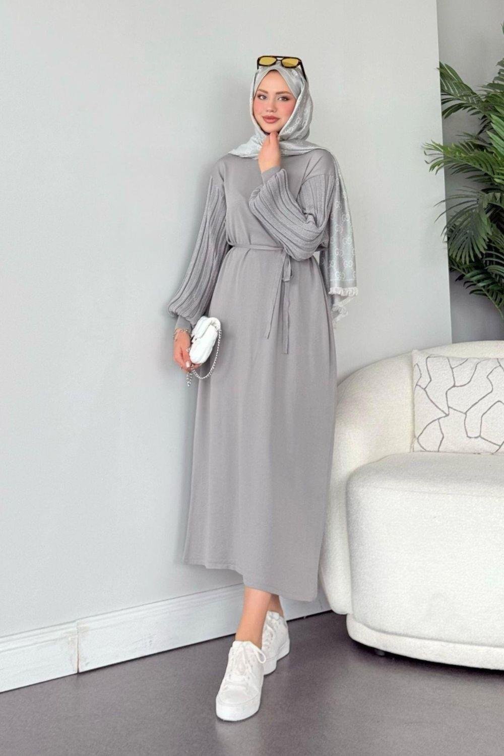 Missina Merserize Elbise Gri 241330 