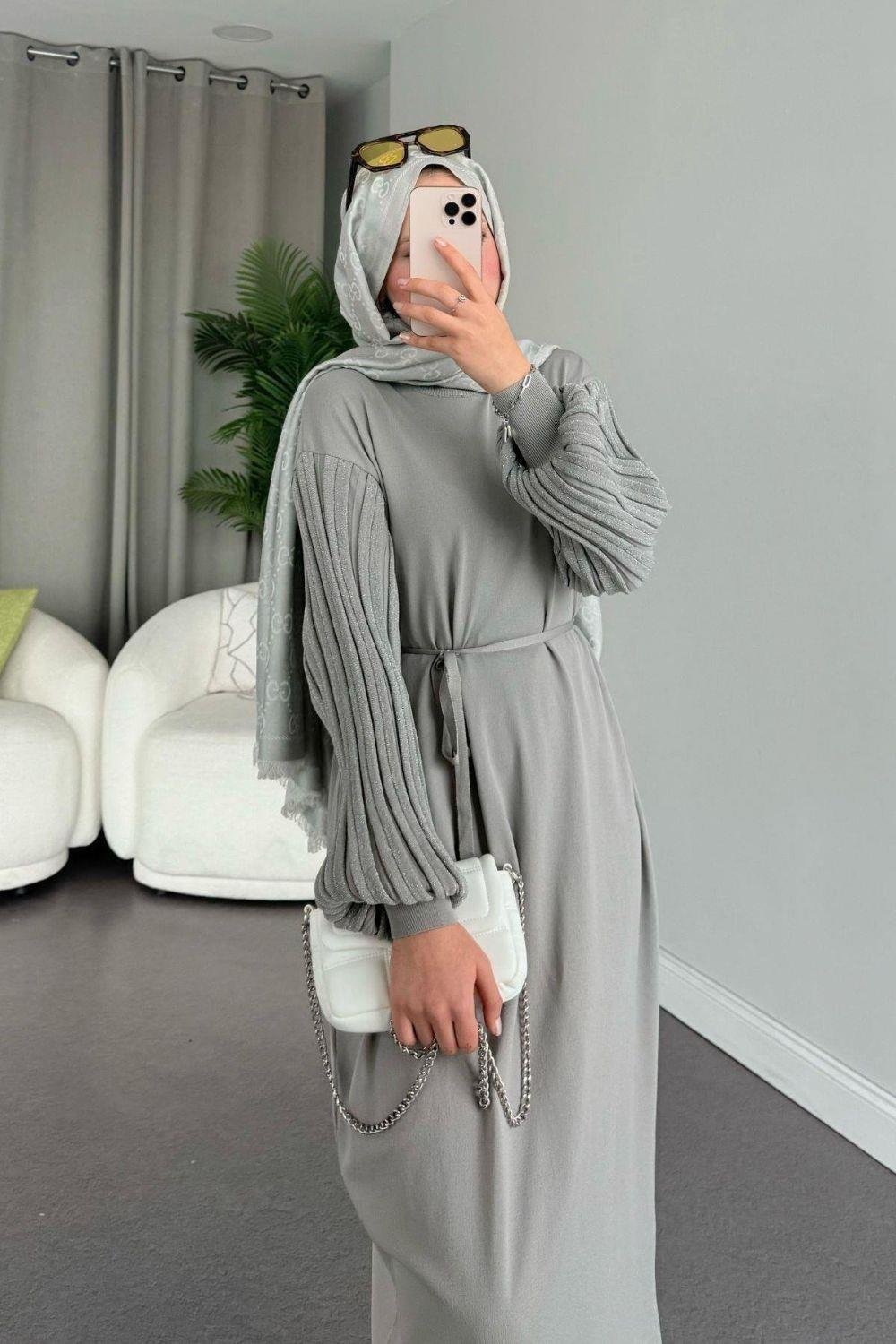 Missina Merserize Elbise Gri 241330 