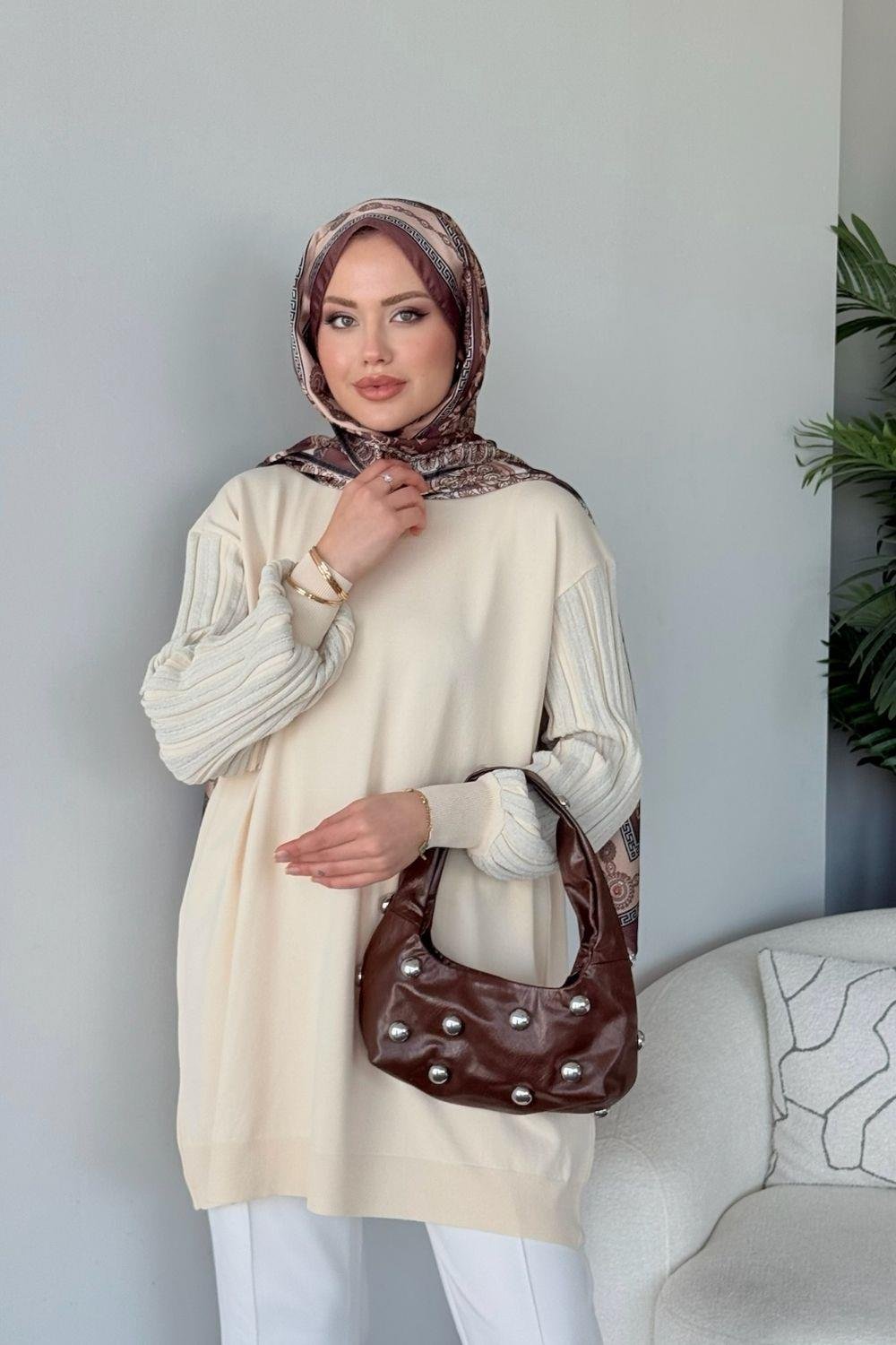 Cahide Merserize Tunik Ekru 241340 